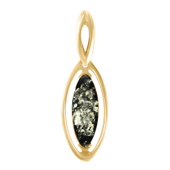 Anhänger vergoldet mit grünem Bernstein 