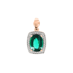 Anhänger mit Brillanten und Smaragd 