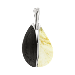 Anhänger mit Milchbernstein und schwarzer Eiche 