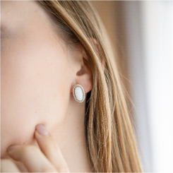 Ohrhänger mit Opal und Zirkonia 