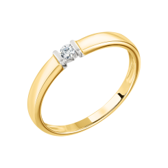 Women's ring with a brilliant 