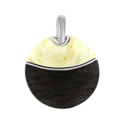 Anhänger mit Milchbernstein und schwarzer Eiche 