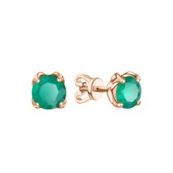 Stud earrings with green agate 