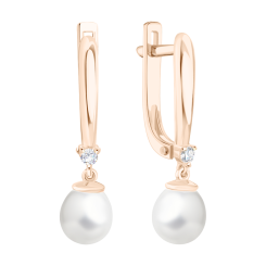 Ohrhänger mit Zirkonia und Perle 