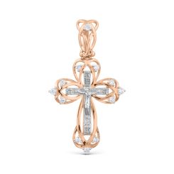 Подвеска - крест с фианитами 