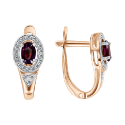 Earrings with ruby and diamonds 