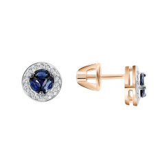 Stud earrings with sapphires and diamonds 
