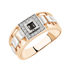 Men's ring with zirconia 
