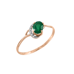 Damenring mit Onix und Zirkonia 