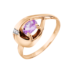 Women's ring with amethyst and zirconia 