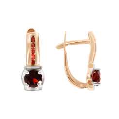 Ohrhänger mit Granaten und Zirkonia 