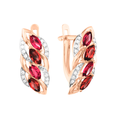 Ohrhänger mit  Granat, Rhodolith und Zirkonia 