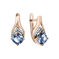 Earrings with topazes and zirconia 