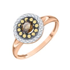 Damenring mit Rauchtopas und Zirkonia 