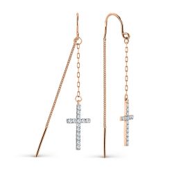 Ohrhänger als Durchzieher mit Zirkonia 