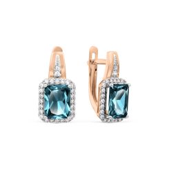 Earrings with topaz and zirconia 