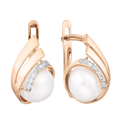 Ohrhänger mit Zirkonia und Perle 