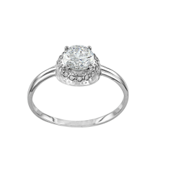White gold ladies ring with Swarovski zirconia 