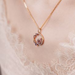 Pendant with amethysts and zirconia 