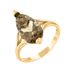 Women's ring with smoky quartz 