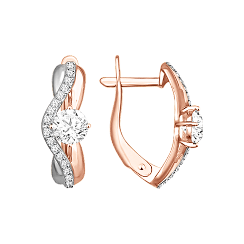 Серьги с фианитами 