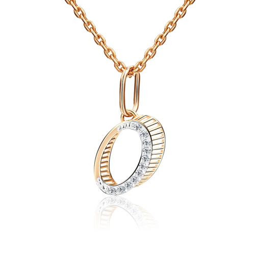 Buchstabenanhänger "O" mit Zirkonia 