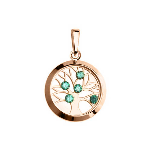 Anhänger mit Mineralglas und grünen Zirkonia 