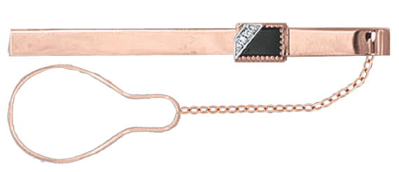 Krawattenhalter mit Zirkonia und Onyx 