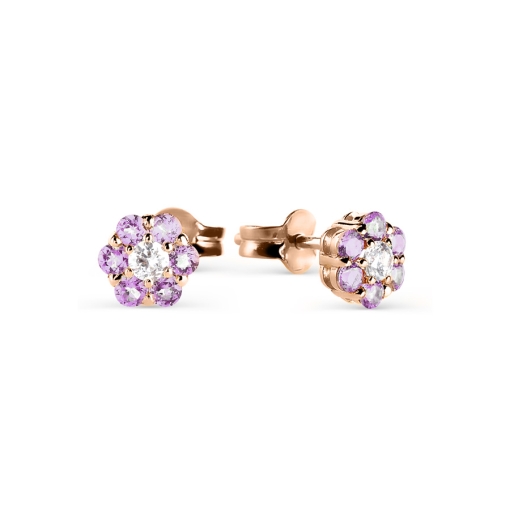 Ohrstecker mit Amethysten und Zirkonia 