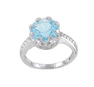 Ladies Ring with Topaz and zirconia 