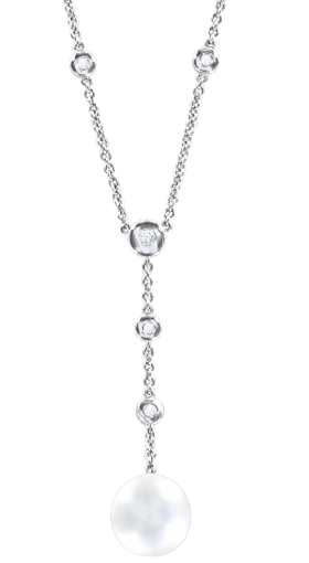 Collier mit Perle und Zirkonia 