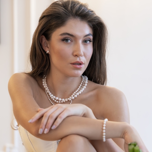 Жемчужное ожерелье с золотом 
