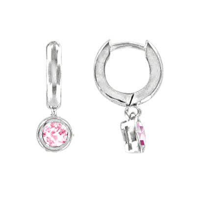 Creolen mit rosa Zirkonia 