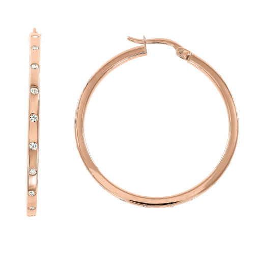 Hoop earrings with zirconia 