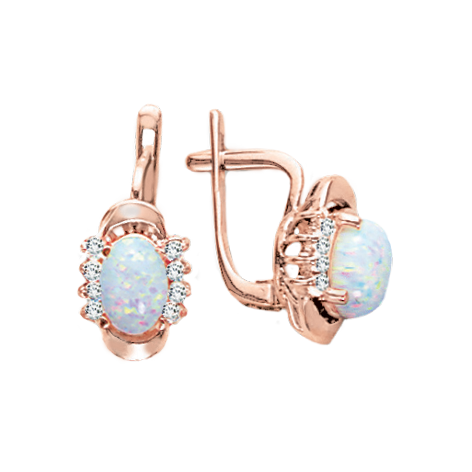 Ohrhänger mit Opal und Zirkonia 