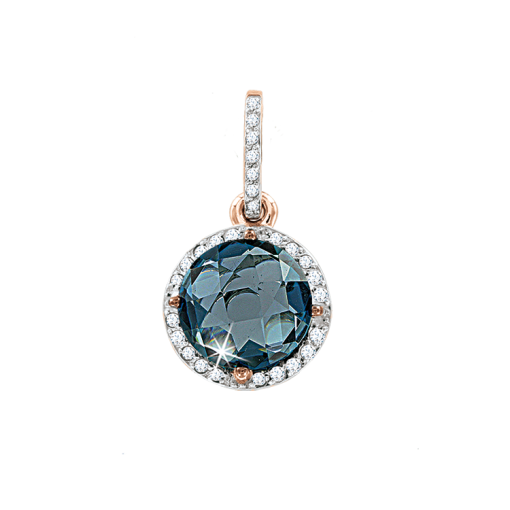 Подвеска с бриллиантами и топазом London Blue 