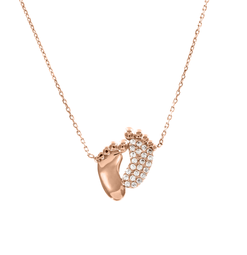 Collier "Babyfüße" mit Zirkonia 