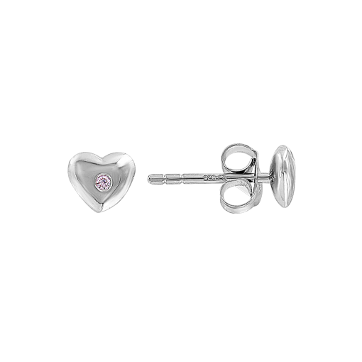 Stud earrings with pink zirconia 