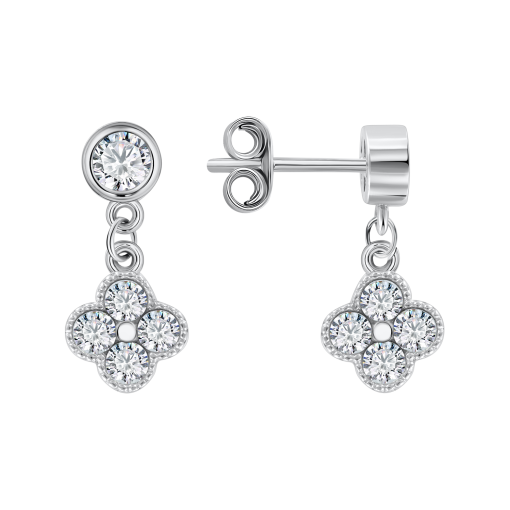 Stud earrings with zirconia 