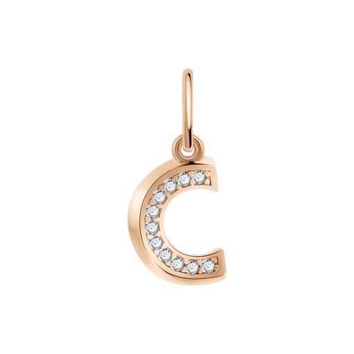 Pendant letter "C" with zirconia 