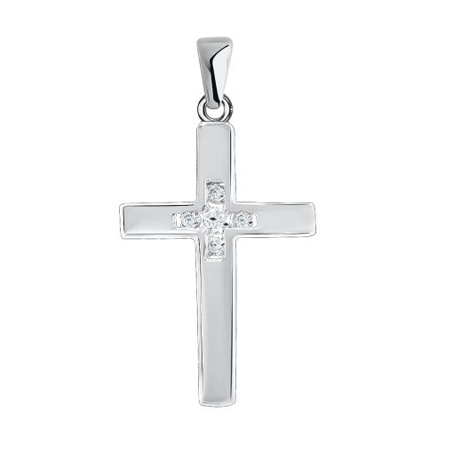Anhänger – Kreuz mit Zirkonia 
