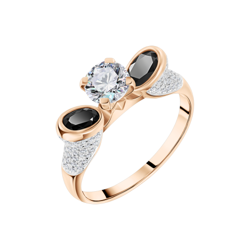 Damenring mit Brillanten und Saphir 