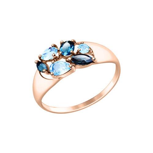 Damenring mit London Blue Topas und Zirkonia 