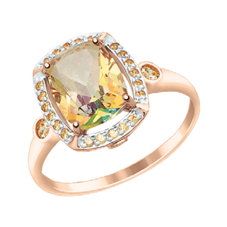 Damenring mit Swarovski Zirkonia und Topas Swarovski 