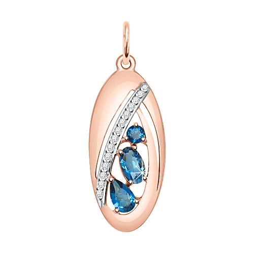 Anhänger London Blue Topas und Zirkonia 