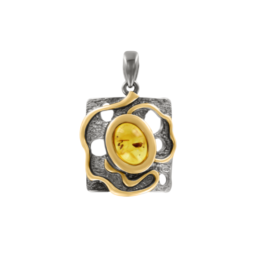 Pendant with amber and gilding 