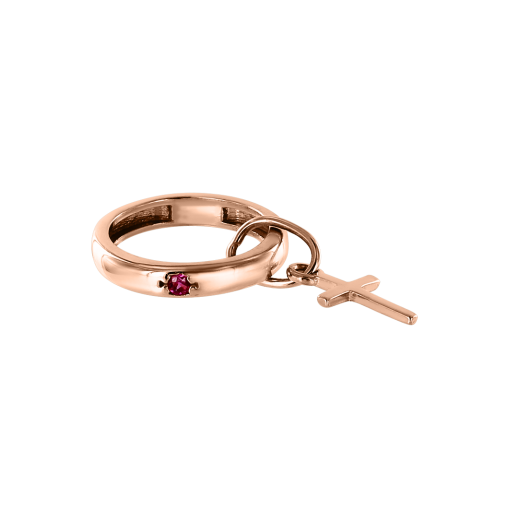 Christening ring with ruby 
