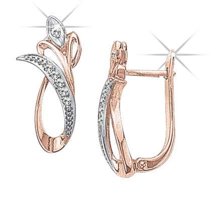 Серьги с фианитами 