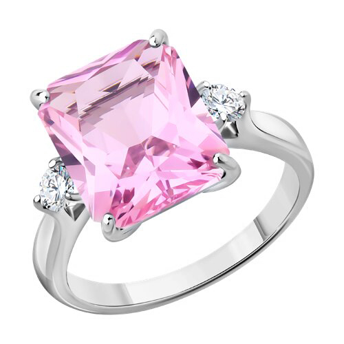 Women’s ring with sitall and zirconia 