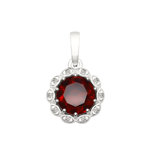 Pendant with garnet and zirconia 